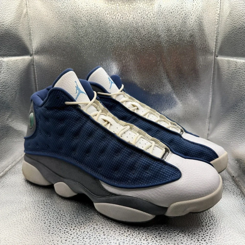 Size‎ 11.5 Air Jordan 13 Retro Mid Flint Blue Mens Basketball Shoes 414571-404